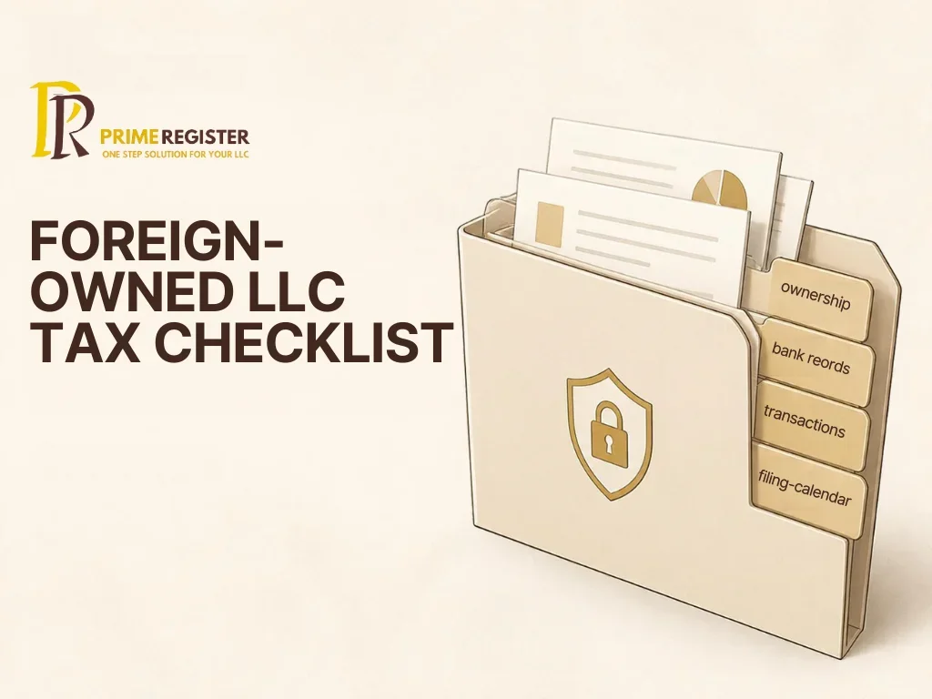 A secure preparer handoff folder with ownership, bank records, transactions and filing-calendar tabs.