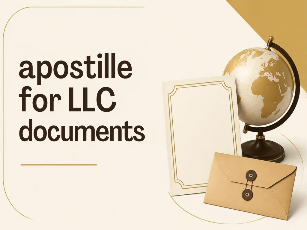 A blank certificate, globe and courier envelope with no seals or official logos.