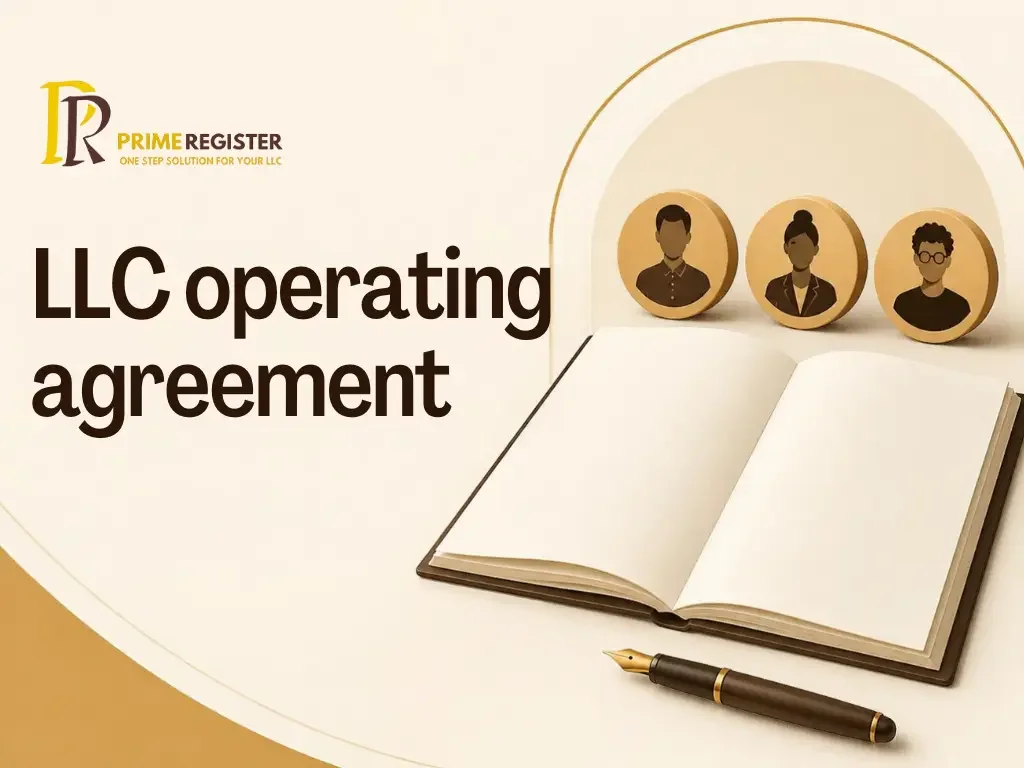 An open blank agreement beside three owner tokens and a pen.