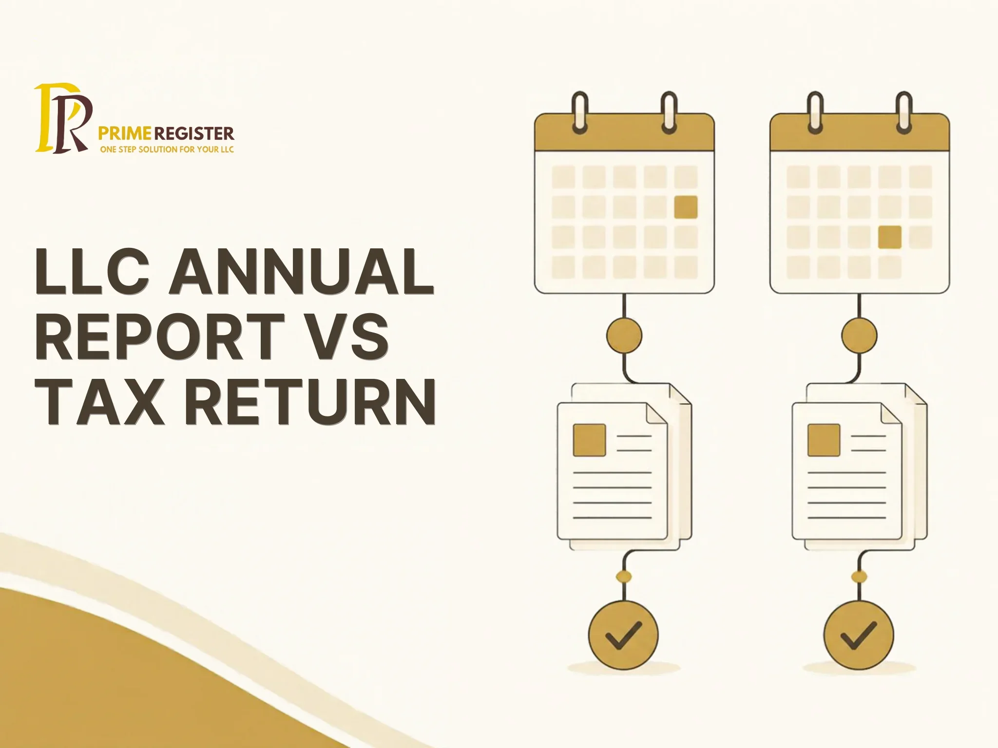 Two separate calendar lanes, one for state entity maintenance and one for federal and state tax filings.